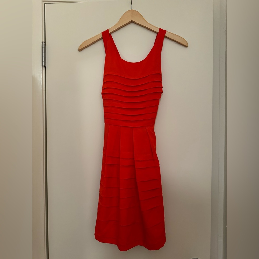Anthropologie Ena Franco red dress size 4 petite.